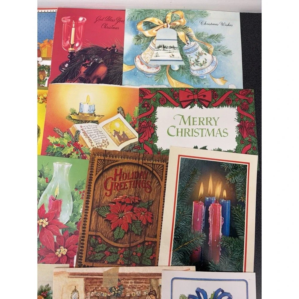 Vintage Christmas Cards Fronts ONLY Traditional Scrapbooking Decoupage Lot 50+
